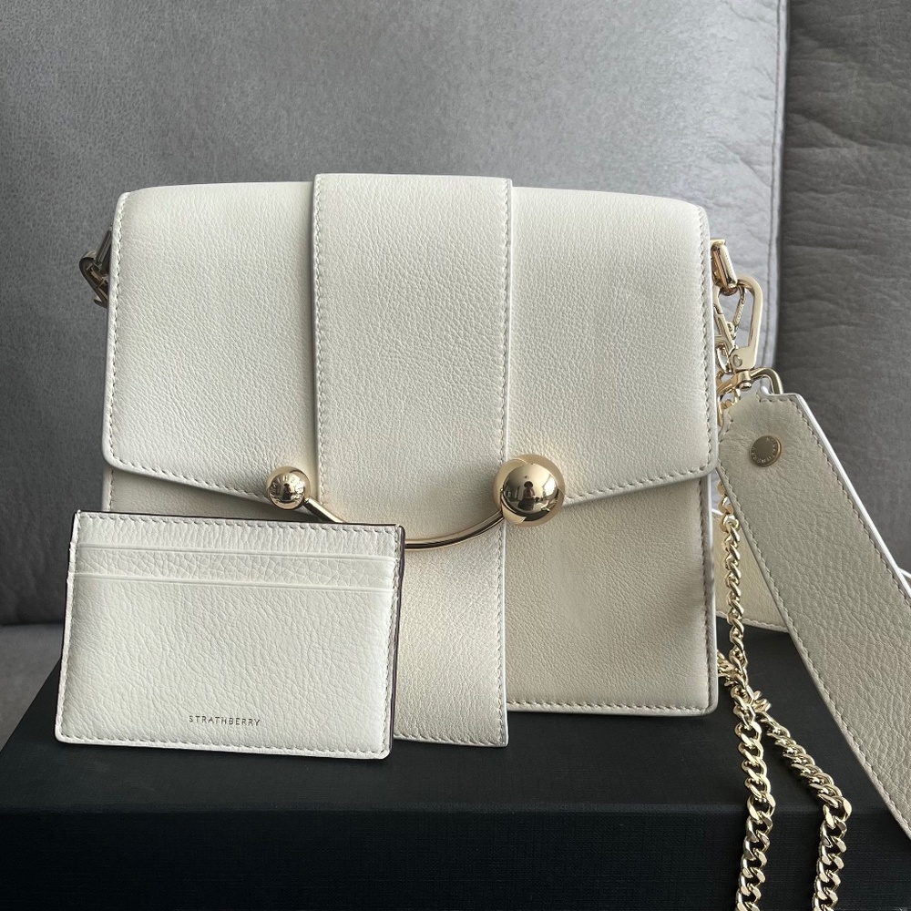 Strathberry Box Crescent in Vanilla Diamond